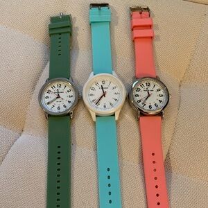 Waterproof Colorful Analog Watches - Green, Blue, Pink - Buy One or All Three!